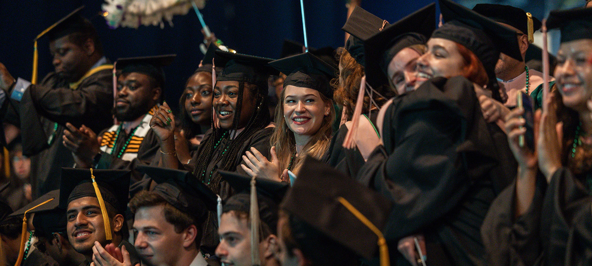 Tulane graduates in caps and gowns