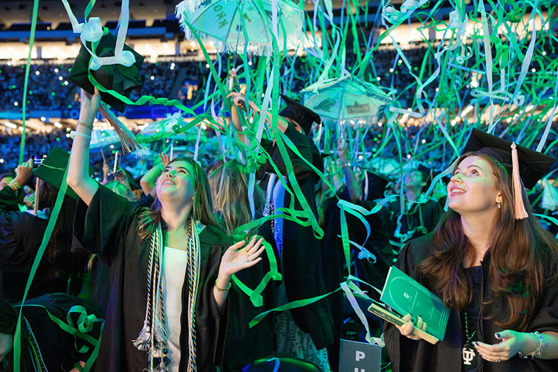 graduates and streamers 2026 commencement