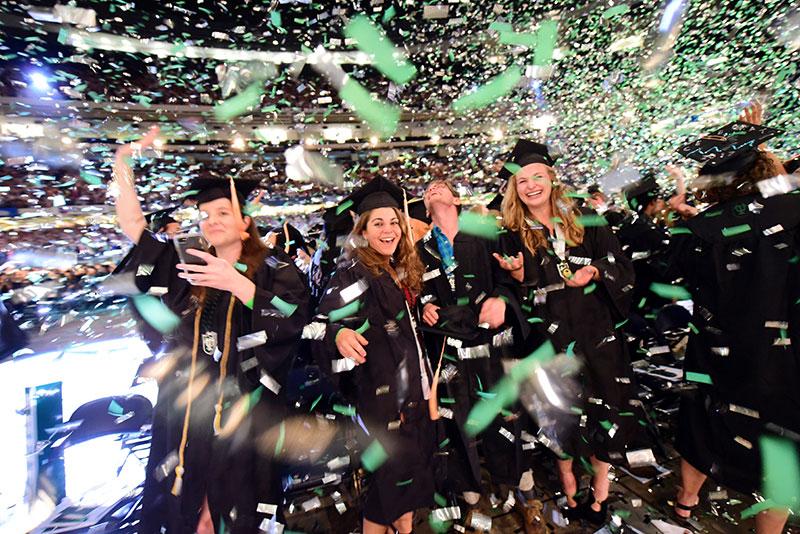 students at commencement