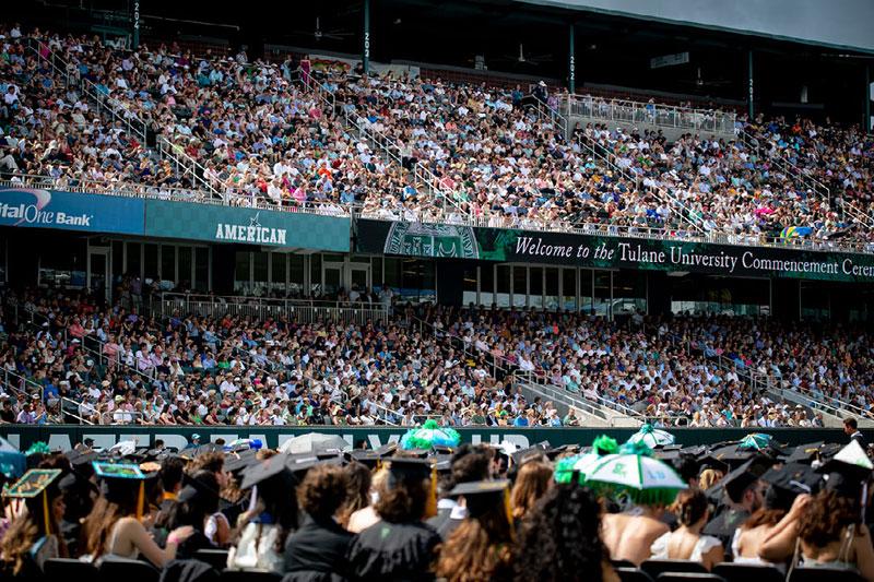 Guests pack the stands at Yulman Stadium